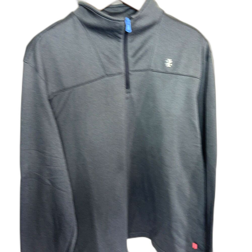 Izod Men’s XL Gray Black 1/4 Zip Pullover Sweater Long Sleeve Casual